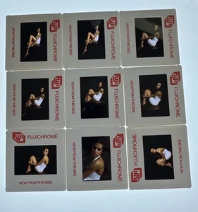 9 x COLOUR GLAMOUR PHOTO SLIDE.MODEL,LATINO WOMAN,LONG HAIR,WHITE DRESS. 1991 - Picture 1 of 6