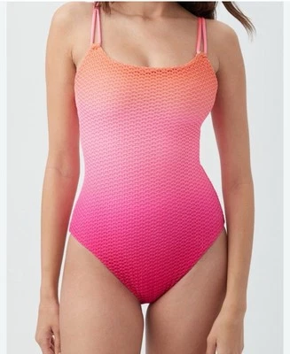 Maiô Trina Turk padrão opala solar uma peça rosa/laranja mix tamanho 6 novo - Imagem 1 de 4