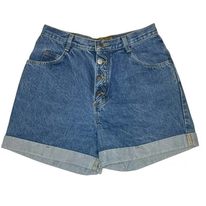 Vintage 90’s Bonjour High Waisted Denim Shorts Women’s 13/14 Button Fly Like New - Picture 1 of 9
