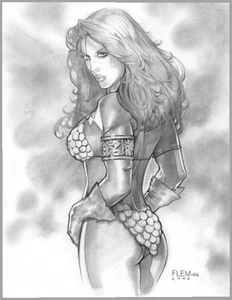 SEXY SIGNED RED SONJA PRINT- Tom FLEMing - Picture 1 of 1