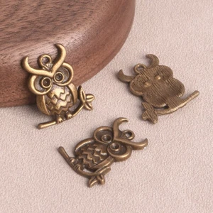 10pcs Owl Shape 23x18mm Antique Bronze Metal Charms Pendant For Jewelry Making - Picture 1 of 2