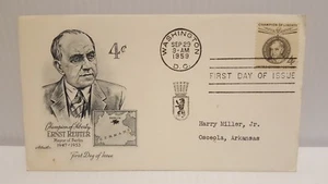 USA First Day Cover Ernst Reuter BERLIN - Artmaster FDC WASHINGTON 4-C - Picture 1 of 3