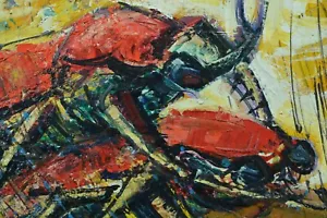 Antik Gemälde Expressionist, Unterzeichnet Rodolphe Caillaux Porträt Die Käfer - Photo 1/8