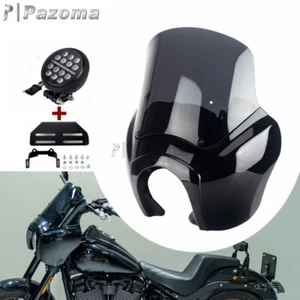 Fairing Windshield W/5.75'' LED Headlight Kit For Harley Softail Low Rider S 117 - Picture 1 of 10