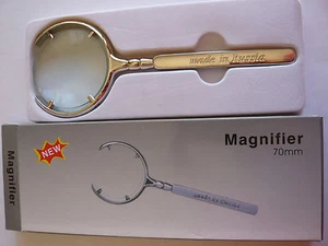 NEW 6X70mm Magnifier Magnifying Glass Lens Hand Held Steel Silver - Foto 1 di 3