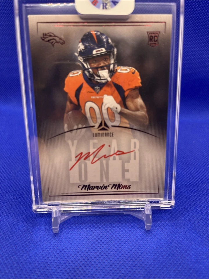 2023 Panini Luminance Red Ink Marvin Mims Broncos Rookie Year One On Card Auto💎 - Image 1 of 2