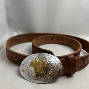 CHAMBERS BELT CO. Americana Western Cowboy sella cavallo USA con cintura in pelle 36 - Foto 1 di 12