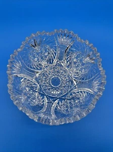 Gorgeous Antique ABP American Brilliant Cut Crystal Bowl-Rounded Sawtooth Rim - Picture 1 of 7