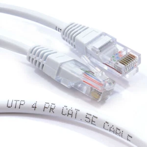 Blanc Réseau Ethernet RJ45 Cat5E-CCA UTP Patch 26AWG Câble 1.5m - Photo 1/4