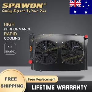 Spawon Radiator With Fan Shroud For Ford Falcon XC XD XE XF Fairlane 73-87 3Row - Picture 1 of 9