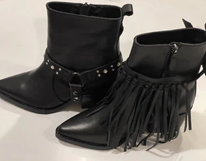 Stivaletti da donna neri Rebel by Rebel Wilson taglia 6,5 trio 3 in 1 pelle - Foto 1 di 8