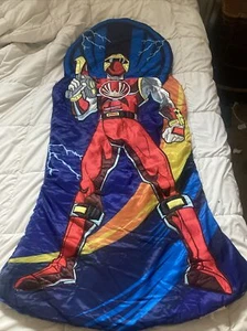 Kids Power Rangers Red 'Jason Scott' Multi Sleeping Bag Zip Boy Girl Camp 30x60" - Picture 1 of 9