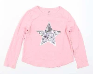 Gap Girls Pink Cotton blend T-Shirt Size S - Star - Picture 1 of 12