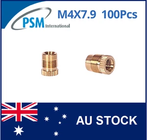 INSERT FOR PLASTIC M4 X 7.9 FIN-LOK BRASS PSM05789 - Imagen 1 de 8