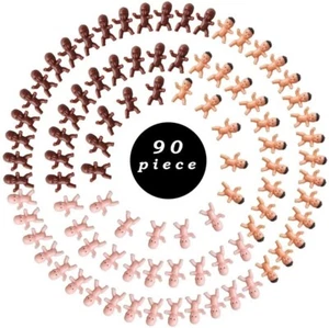 90 Pieces Mini Plastic Babies 1 Inch Tiny 3 Colors Baby Shower Party Decorations - Picture 1 of 7
