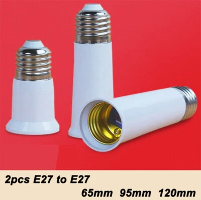 2pcs E27 to E27 LED Lamp light Base Socket Extension Converter Extender Adapter - Image 1 of 4