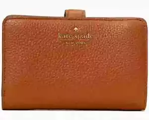 Kate Spade Leila mittlere kompakte Geldbörse mit Doppelfaltung braunem Leder mit Reißverschluss WLR00394 - Bild 1 von 11