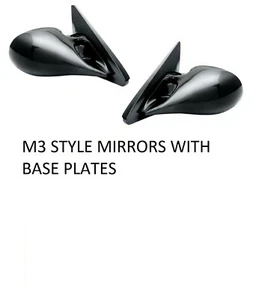 BLACK MANUAL MIRRORS FOR BMW E39 SEDAN WAGON M3 STYLE MS - Foto 1 di 1