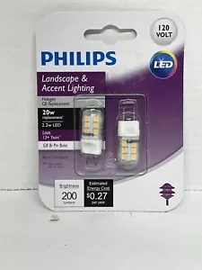 Philips 20 Watt Replacement 2-Piece LED G8 Bi Pin Base Bulbs 120 volt New Sealed - Picture 1 of 2