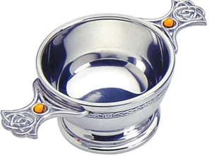 Taza escocesa Quaich mango celta topacio piedras de colores 2" 3" 4" 5" - Imagen 1 de 5