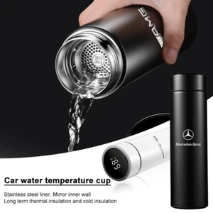 Mercedes Benz Thermosflasche Smart Temperatur Kaffeetasse Edelstahl Trinkbecher - Bild 1 von 9