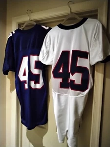 set of 2 new england patriots jersey white and blue xl #45 nike and russel nfl - Picture 1 of 6