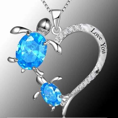 silver Necklace, Crystal,Animal, Cute Gifts For Girls,Granddaughter, Niece  Foto 1 de 2