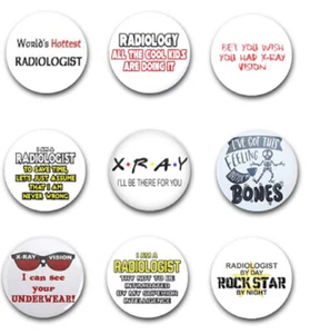 25mm 1" INCH RADIOLOGY BUTTON BADGES x9 - Bild 1 von 1