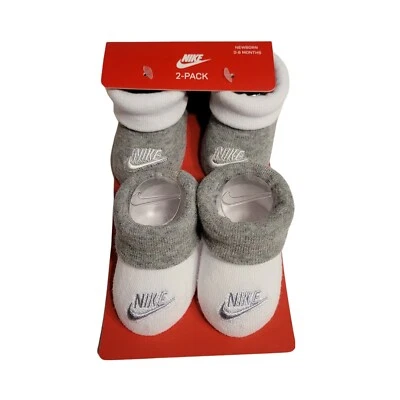 Nike Cuna Zapatos Botines Calcetines Recién Nacido Bebé 0-6 Meses Blanco Gris Foto 1 de 2