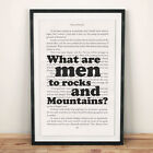 Pride And Prejudice Book Page Art What Are Men To Rocks And Mountains? Print