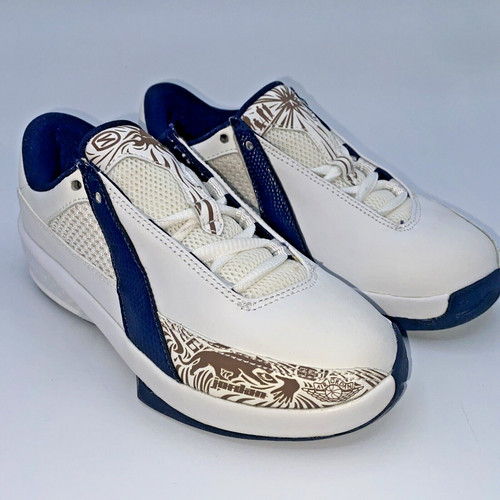 Scarpe da basket Air Jordan XX 20 Low OG PS taglia 12C bianche blu navy per bambini 2005