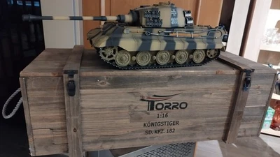 Torro RC Panzer Königstiger Tarn 1944 Ostfront BB Schuss, Rauch 1:16 Metall - Bild 1 von 4