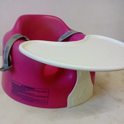 Bumbo Baby Floor Seat Chair & Feeding / Activity Tray / Straps Harness - pink - Image 1 of 4