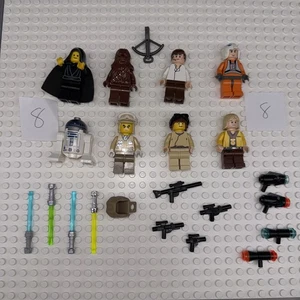 Star Wars Lego Minifigure Lot, R2-D2, Anakin, Luke, Han, Chewbacca, Blasters! 8 - Picture 1 of 16