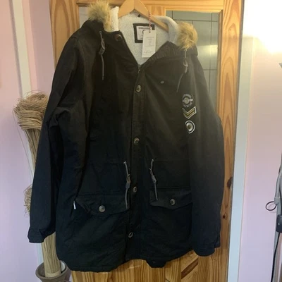 Lambretta Mens Sherpa Lined Parka BNWT black  - Image 1 of 4