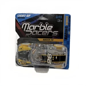 Marble Racers Pull Back Motor Light Up Ages 3+ Race Car Yellow 26 BRAND NEW - Picture 1 of 6