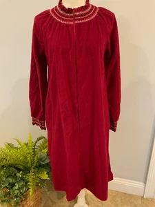 Vintage DELIA Womens Size Small  Red Long Sleeve Velour Crew Neck House Robe - Picture 1 of 6