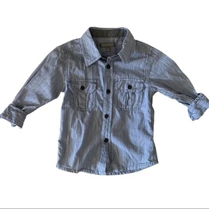 Pumpkin Patch Cotton Striped Button Up Shirt Size 2 - Picture 1 of 3