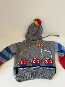 Kinder Handstrick Pullover Pulli und Mütze 3T 4T - Bild 1 von 8