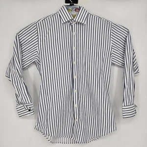 Hawes & Curtis Shirt Mens 16 34 Button Up Long Sleeve Striped French Cuffs - Picture 1 of 12