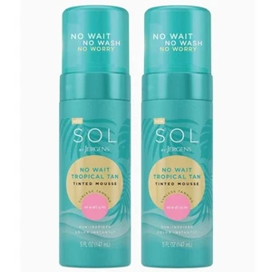 2 SOL BY JERGENS NO WAIT TROPICAL TAN TINTED MOUSSE MEDIUM SUNLESS TANNING 2PACK - Picture 1 of 5