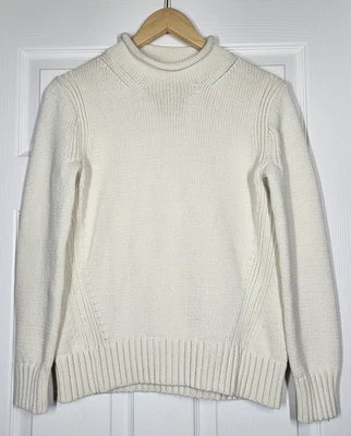 Suéter tejido J Crew Always marfil cuello redondo remero pescador mujer S algodón acogedor Foto 1 de 4