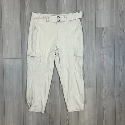 Брюки-карго Banana Republic тонкие изысканные эластичные с высоким подъемом пояс цвета слоновой кости размер 16 - Изображение 1 из 4
