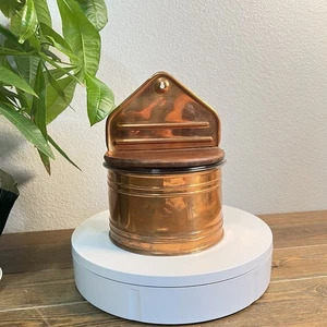 Salzdose Kupfer Holz & Glas Salzkeller Küchendeko Made In Portugal Vintage - Bild 1 von 10