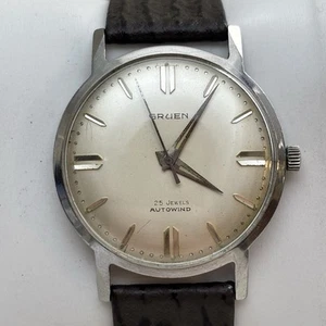 Vintage Gruen Precision Silver Tone Dial 25 Jewels Autowind 34mm Automatic- Runs - Picture 1 of 9
