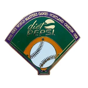Diet Pepsi 1998 Nike World Masters Games Metal Pin Portland Oregon Baseball 90s - Picture 1 of 2