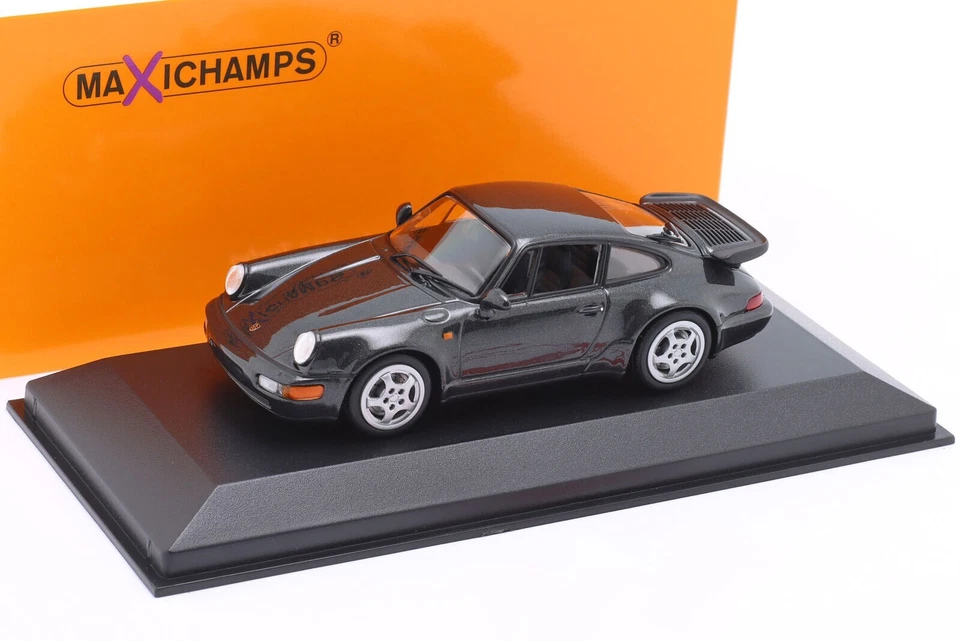 Maxichamps 940069106 1/43 PORSCHE 911 TURBO 964 1990 NERO PERL Minichamps