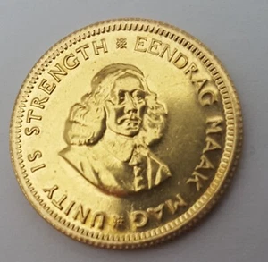 1976 Fine Gold Jan Van Riebeeck South African 1 Rand Gold Coin 3.9 Grams - Picture 1 of 7