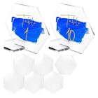 Acrylic Table Sign with Holder Stand Slot Base 10pcs/set Hexagon Blank