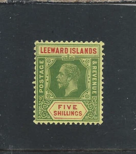 LEEWARD IS 1912-22 5s GREEN & RED/YELLOW MINT SG 57 CAT £65 - Picture 1 of 2